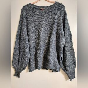 Vince Camuto Balloon Sleeve Sweater, Blue/Grey, 1x